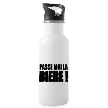 Passe moi la Bière ! - Gourde avec paille intégrée - blanc - Droite