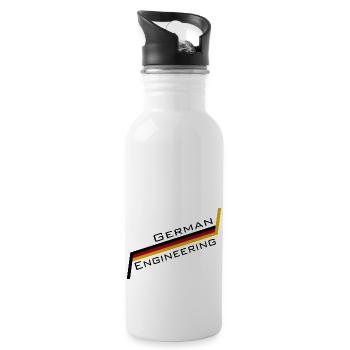 German Engineering - Trinkflasche mit integriertem Trinkhalm - Weiß - Rechts