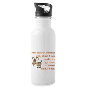 Good mood into day 3 - Water bottle with straw - white - Right