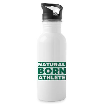 Natural Born Athlete - Trinkflasche mit integriertem Trinkhalm - Weiß - Rechts