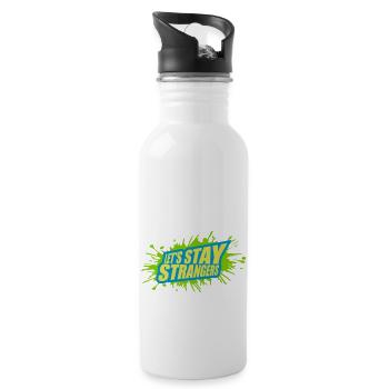 lets stay strangers quote - Water bottle with straw - white - Right