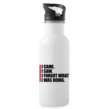 I came saw forget - Trinkflasche mit integriertem Trinkhalm - Weiß - Rechts