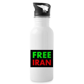 Free iran - Trinkflasche mit integriertem Trinkhalm - Weiß - Rechts