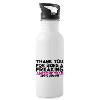 Thank You For Being A Freaking Awesome Team 1 - Water bottle with straw - white - Right