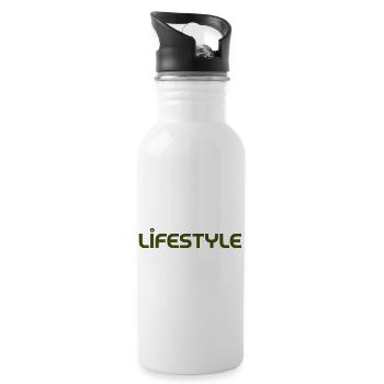 Lifestyle font design street fashion - Trinkflasche mit integriertem Trinkhalm - Weiß - Rechts