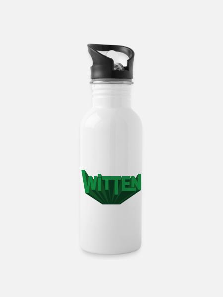 Witten - Trinkflasche mit integriertem Trinkhalm - Weiß