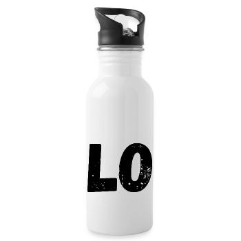 Love matching t-shirt couple - Water bottle with straw - white - Right