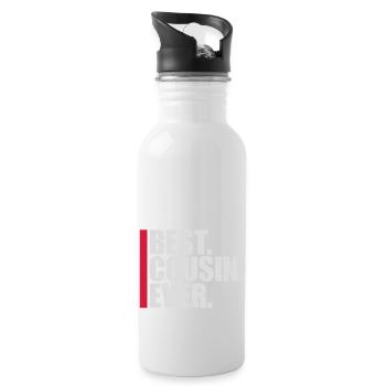 best cousin ever quote - Water bottle with straw - white - Right