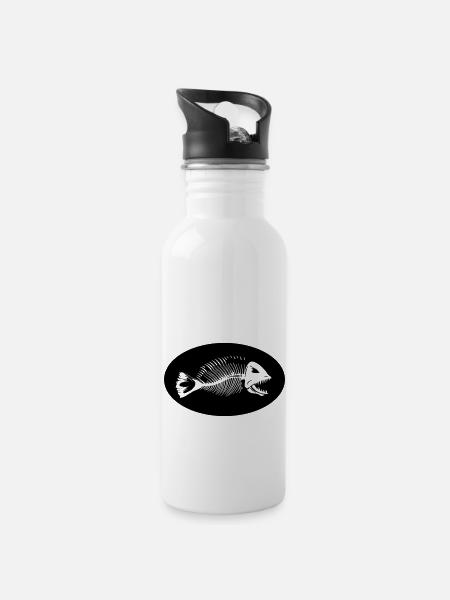 piranha - Gourde avec paille intégrée - blanc