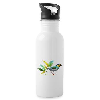 Vogel - Trinkflasche mit integriertem Trinkhalm - Weiß - Rechts