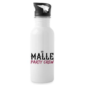 malle party crew - Trinkflasche mit integriertem Trinkhalm - Weiß - Rechts