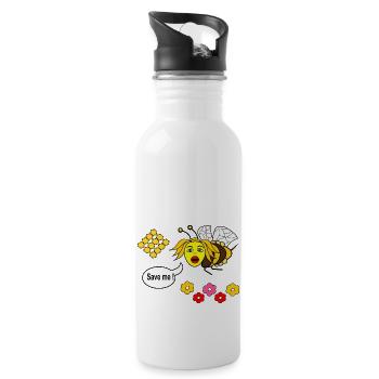 Sauve-moi - Gourde avec paille intégrée - blanc - Droite