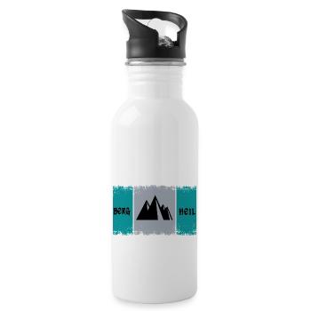 alpinist mountain climbing carabiner alpine mountaineering - Water bottle with straw - white - Right