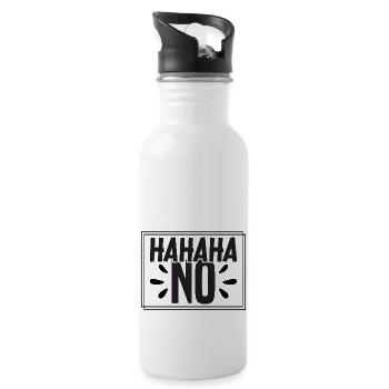 Hahahaha No - Trinkflasche mit integriertem Trinkhalm - Weiß - Rechts