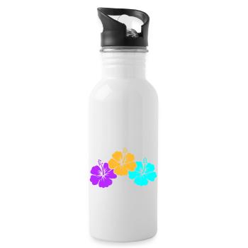 hibiscus - Water bottle with straw - white - Right