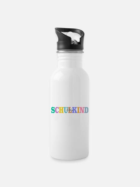 Schulkind mit Ella - Trinkflasche mit integriertem Trinkhalm - Weiß