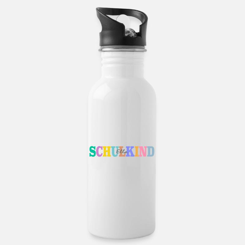 Schulkind mit Ella - Trinkflasche mit integriertem Trinkhalm - Weiß