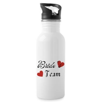 Das Team der Braut - Trinkflasche mit integriertem Trinkhalm - Weiß - Rechts