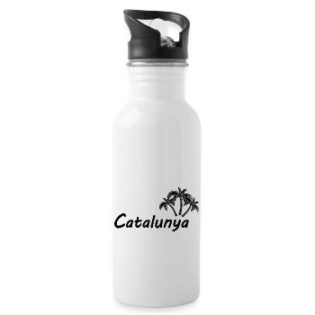 The palm trees in Catalonia - Water bottle with straw - white - Right