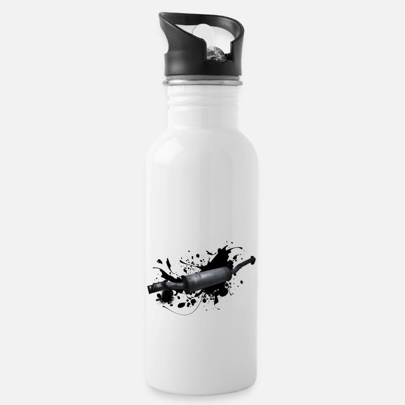 Échappement: Performance sonore - Gourde avec paille intégrée - blanc