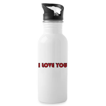 I LOVE YOU. LOVE. COUPLE. JUST MARRIED. bachelorette party. LOVE - Water bottle with straw - white - Right