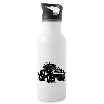Monster Truck Monster Truck Lover Fan - Water bottle with straw - white - Right