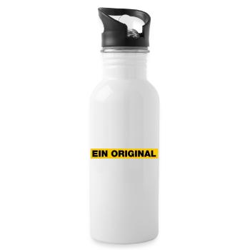 Ein Original - Trinkflasche mit integriertem Trinkhalm - Weiß - Rechts