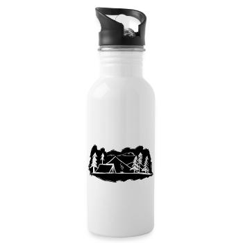 Camping - Trinkflasche mit integriertem Trinkhalm - Weiß - Rechts
