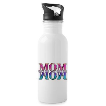 Mama Mom Wow Mothers Day Funny Cute Family Mother - Water bottle with straw - white - Right