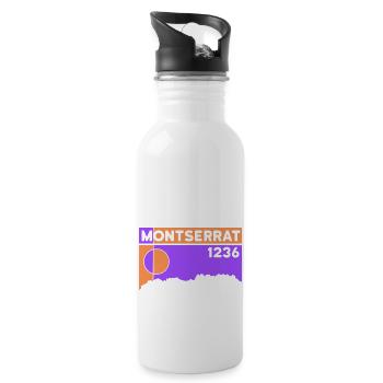 Montserrat Höhe Berg Wandern Barcelona Geschenk - Trinkflasche mit integriertem Trinkhalm - Weiß - Rechts