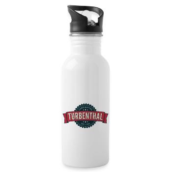 Fabelhaftes Turbenthal auf hellem Untergrund - Trinkflasche mit integriertem Trinkhalm - Weiß - Rechts
