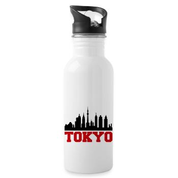 Ligne d’horizon de Tokyo - Gourde avec paille intégrée - blanc - Droite