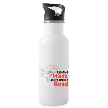 Neurodiverse Marriage Tourettes Bipolar Depression - Water bottle with straw - white - Right