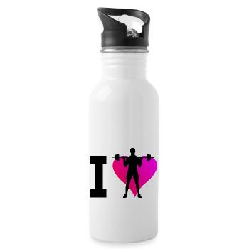 Cardio Women's Endurance Training Strength Training - Water bottle with straw - white - Right