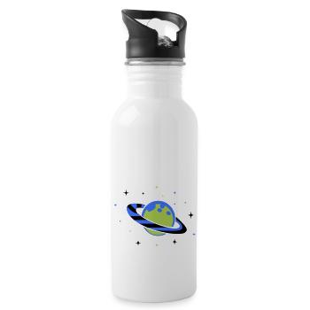 planet 02 - Trinkflasche mit integriertem Trinkhalm - Weiß - Rechts