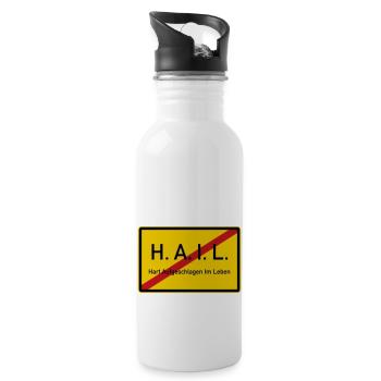 HAIL verlassen - Trinkflasche mit integriertem Trinkhalm - Weiß - Rechts
