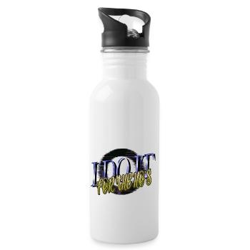 humor cool dinosaur fan gift dino bike moon - Trinkflasche mit integriertem Trinkhalm - Weiß - Rechts