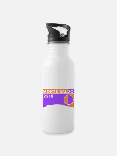 Monte Baldo Wanderung Trekking Wandern Gardasee - Trinkflasche mit integriertem Trinkhalm - Weiß