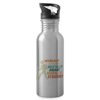 Scout Strength: Physical, Mental, Moral Tee - Trinkflasche mit integriertem Trinkhalm - Lightsilver - Rechts