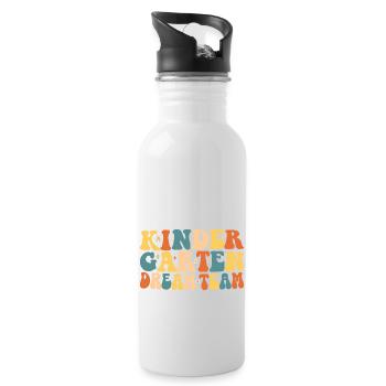 Kindergarten-Dreamteam - Trinkflasche mit integriertem Trinkhalm - Weiß - Rechts
