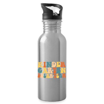 Équipe de rêve de la maternelle - Gourde avec paille intégrée - argent clair - Droite