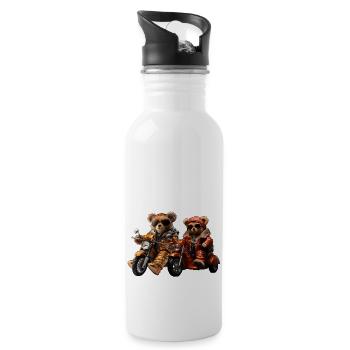 Motorcycling as a couple is a pleasure - Water bottle with straw - white - Right