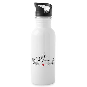 Die Braut - Passendes T-Shirt - Trinkflasche mit integriertem Trinkhalm - Weiß - Rechts