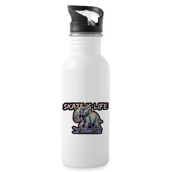 Elephant Skater - Water bottle with straw - white - Right