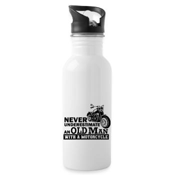 Drôle de dicton de moto - Gourde avec paille intégrée - blanc - Droite