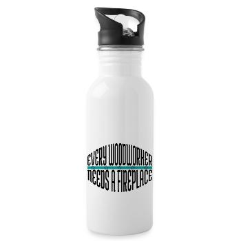 cool logging lumberjackwoodworking - Trinkflasche mit integriertem Trinkhalm - Weiß - Rechts
