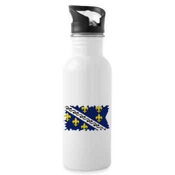 Bosnia in herzegovina europe sarajavo flag mostar - Water bottle with straw - white - Right
