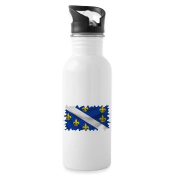 Bosnia in herzegovina europe sarajavo flag mostar - Water bottle with straw - white - Right