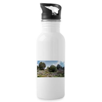 Burgruine des mittelalterlichen Palio Pyli Kos - Trinkflasche mit integriertem Trinkhalm - Weiß - Rechts