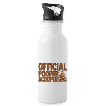 Official Pooper Scooper 27 - Trinkflasche mit integriertem Trinkhalm - Weiß - Rechts